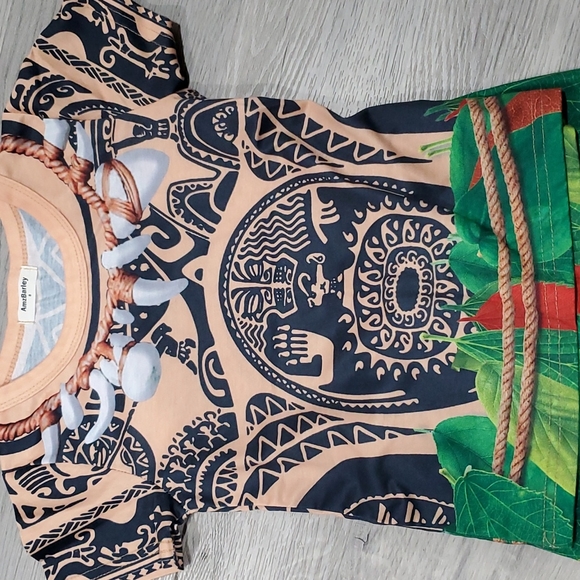 AmzBarley Boy's Maui Pajamas Set 2 - Picture 3 of 7